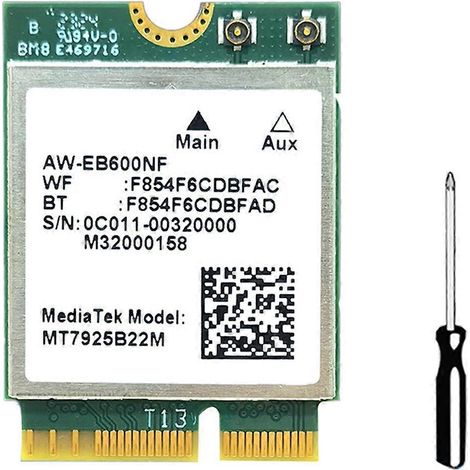 MT7925 WLAN 7 Karte 5400 Mbit/s 2,4 GHz/5 GHz/6 GHz Bluetooth 5.3 WLAN-Kartenadapter (1/5)