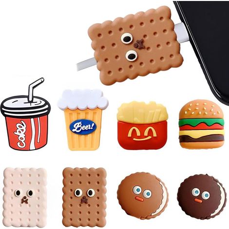 8 Pièces Protecteur de Câble Type-c USB avec Motif Mignon, Protege Câble Attaque de Câble, Ligne de Données Protège-fil, pour Téléphone Ordinateur Chargeur (1/5)
