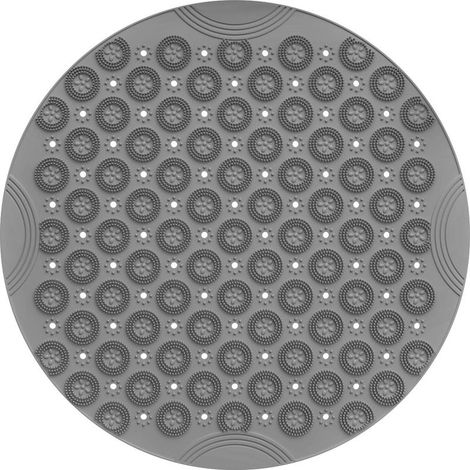 Tapis antidérapant en PVC pour Douche de Salle de Bain, Tapis antidérapant Rond de 55 cm pour Salle de Bain, Tapis de Sol à Ventouse hydrophobe à séchage Rapide pour Salle de Bain (Gris) (1/5)