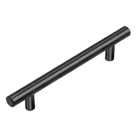 Lot de 5 poignées de porte de placard de cuisine noires en acier inoxydable, en forme de T, 100 mm/64 mm (1/5)
