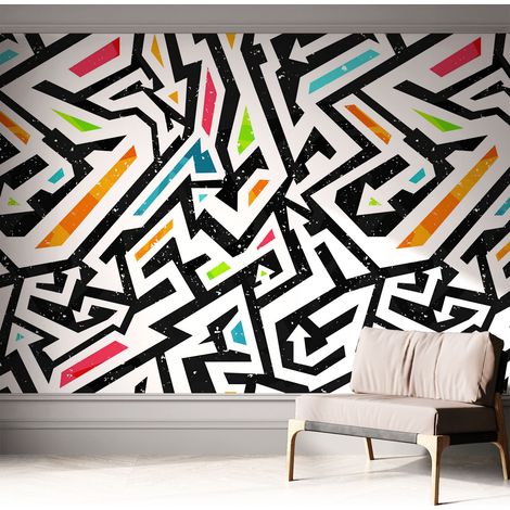 Papier peint autocollant avec imprimé pour décoration intérieure pour rénovation a motif Mosaïque abstraite 312x219 cm (1/5)
