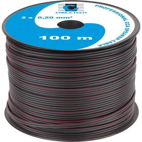 Lautsprecherkabel 100 m 2x0,2 mm CCA Rolle Cabletech