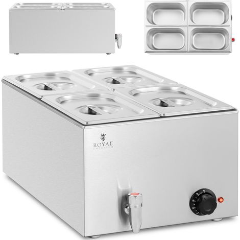 Scaldavivande elettrico a bagnomaria con rubinetto 4 x GN 1/4 600 W (1/5)