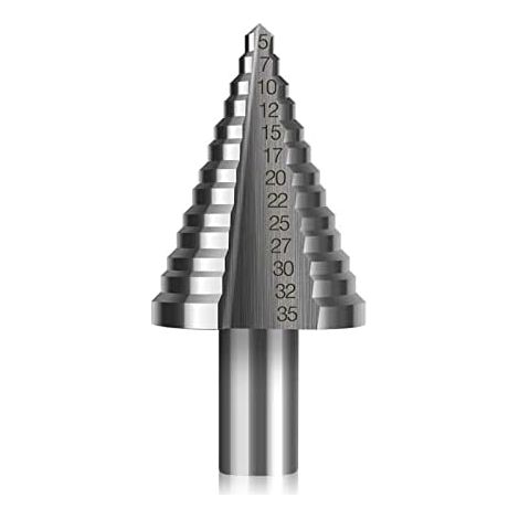 Professionnel Mèche Foret étagé, audel schälbohrersatz Ø 5–35 mm 2 tranchants Cône conique HSS Argent - (1/5)