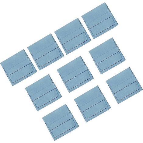 Lot de 10 pochettes à bijoux en microfibre, idéales pour emballer et offrir des bijoux (bracelets et colliers).-blue 6.2cmx6.2cm (1/5)