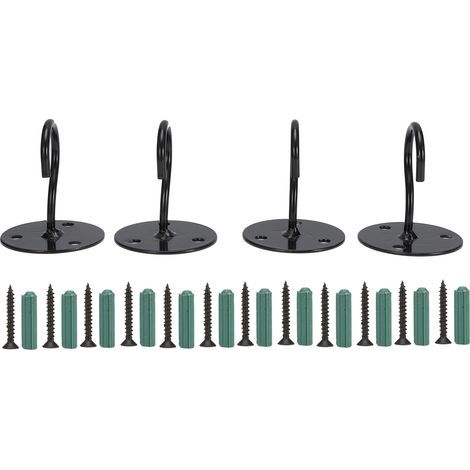 Metallene Deckenhaken für Zuhause, 4 Stück, Wandmontage für Laternen, Blumentöpfe, Windspiele, schwarz (1/5)
