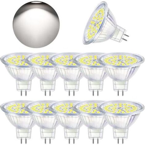 Ampoule LED GU5.3 Blanc Froid 6000K, MR16 LED 12V 5W Equivalent à 50W Halogène, Ampoules LED Spot Non Dimmable, Lot de 10 (1/5)