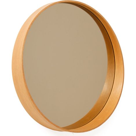 Specchio Frentani, Forma Rotondo, Tipologia a Parete, Colore Struttura Trasparente, 80x80h cm Marrone Rovere