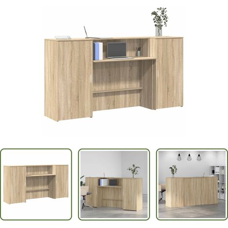 Holzwerkstoff - Empfangstheke Sonoma-Eiche 200x50x103,5 cm Holzwerkstoff (1/5)
