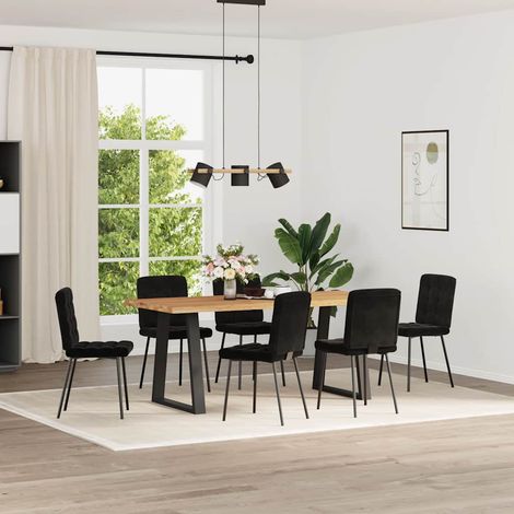Maison Exclusive - Chaises à manger lot de 6 noir velours