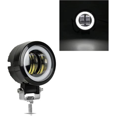 Projecteurs LED ronds et étanches 12V-80V, 1 pièce, lampe de travail, yeux d'ange, Portable, pour moto, camion tout-terrain, conduite de voiture, bateau
