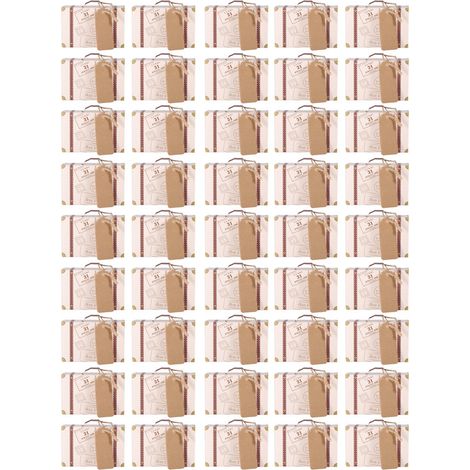 Lot de 50 boîtes cadeaux carton mini valise élégante et portable pour bonbons, mariage, anniversaire (1/5)