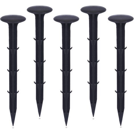Plastique Piquets de Fixation de Jardin,pour Jardin pour la Fixation des Tissus Anti Mauvaises Herbes Protection Contre Les UV (50 pièces, Noir) (1/5)