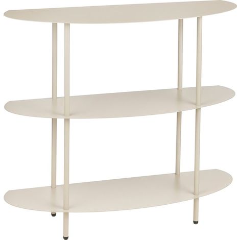 Étagère de Rangement en Fer Blanc Cassé avec 3 Plateaux Ovales Moderne 90 x 28 x 81 cm - PANGIVO (1/5)