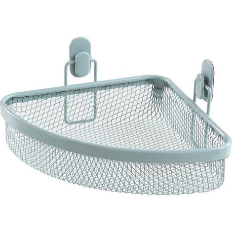 Mensola bagno Angolare verde acqua in acciaio con 1 ripiano – Taki (1/3)