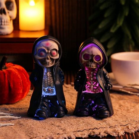 décorations squelettes d'Halloween mannequins décoratifs lampe colorée idéale pour décorer votre maison 2 (1/5)