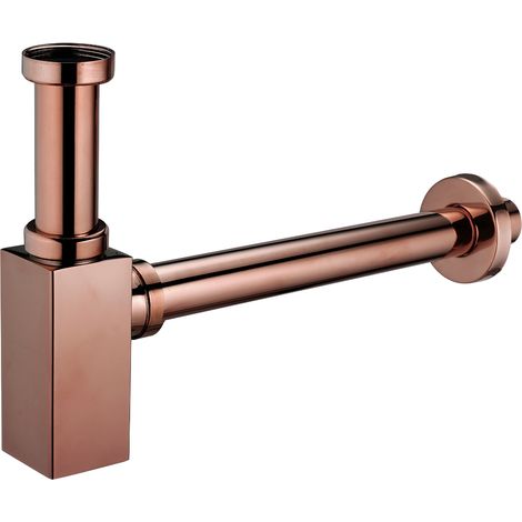 Mexen demi siphon carré pour lavabo, Or rose - 79960-60 (1/2)
