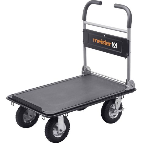[GEBRAUCHT] B-Ware Meister Werkzeuge Plattformwagen klappbar Stahl 300kg Traglast schwarz 910x610mm