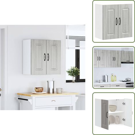 Madera de ingeniería - vidaXL Mueble de pared de cocina Kalmar madera ingeniería sonoma gris - Gabinete de pared