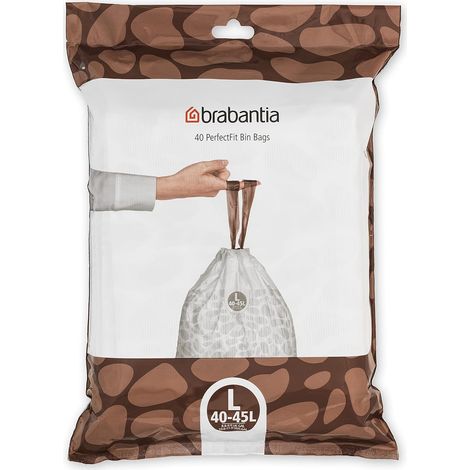 Sacs Poubelle PerfectFit (Code L - 40L / 45L), Ultra Résistant, Poignées Coulissantes (40 Sacs) (1/5)