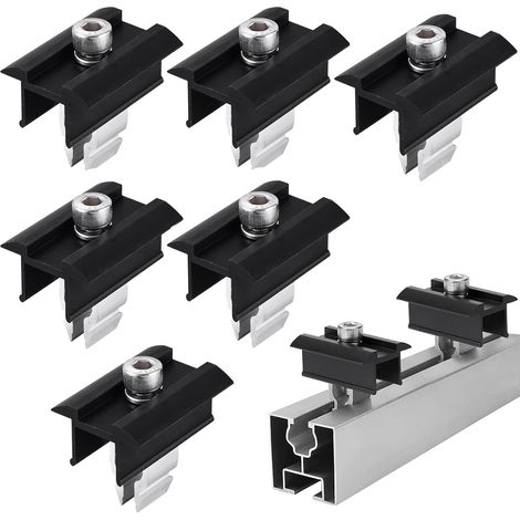 Support de Panneau Solaire, 6 Pièces Morsetto Centrale per Pannello Solare, Supports Toit de Montage pour Panneaux Solaires, pour Supports de Module Solare de 30 mm à 45 mm (1/5)