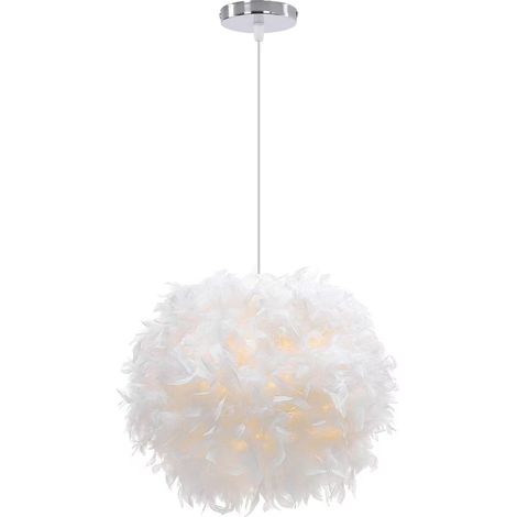 Suspension moderne en plumes, lustre LED pour restaurant, décoration d'intérieur - 40 cm (ampoules E27 non incluses) (1/5)