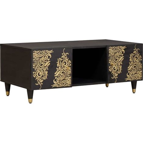 Coffee Table Black 100 x 54 x 40 cm Solid Mango Wood vidaXL