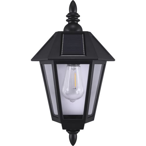 Applique murale solaire rétro lanterne noire LED 0,1 W IP44 LORD Struhm (1/2)