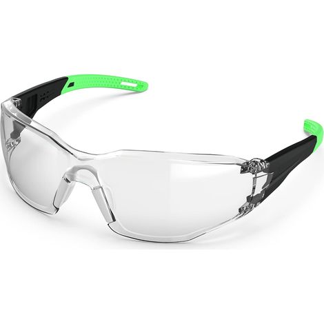 Clear Safety Glasses - Adjustable Hake, Anti-fog and Anti-Scratch, Lightweight with Non-Slip Rubber Grips (1/5)