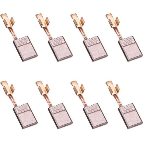 Pièces de rechange pour Makita BTD143, DSC191Z, BTW130, DHP448, DHP458, DDF448 et MAKTIA, jeu de 8 balais de carbone, balais de carbone en cuivre, pour perceuses/visseuses et autres outils. (1/4)