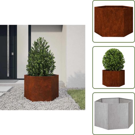 Jardinière Rouillé 60x60x45 cm Acier corten - Jardinier - Bac À Fleurs - Pot De Fleurs Extérieur - Acier Corten - Jardinière Rustique (1/5)