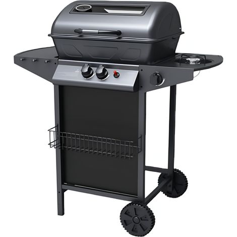 barbecue a gas arnold "nevada" con finestra in vetro 3 bruciatori