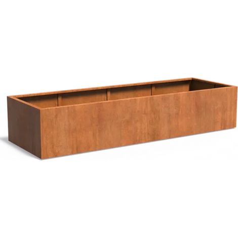 Adezz Pflanzgefäß Carrez Standard Rechteck aus Corten-Stahl Pflanzkübel Größe 300x100x60 cm (1/5)