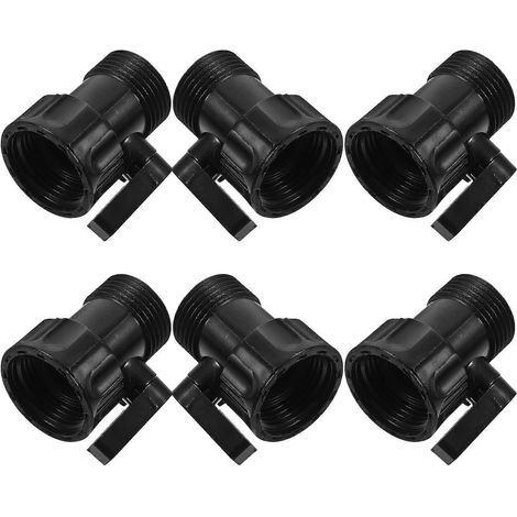 Rallonge de tuyau d'arrosage avec vanne d'arrêt (lot de 6, noir) (1/5)