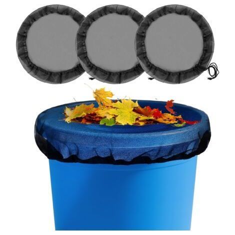 Ensemble de 3 filets pour récupérateurs d'eau de pluie, 80 cm, avec cordon de serrage ajustable, moustiquaire, filet à mailles fines pour la protection contre les feuilles et les insectes (80 cm) (1/5)