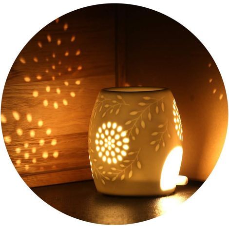 Lampe Arôme Diffuseur d'huile Céramique Huile Essentielle Parfum Lampes Lampe de Parfum Chambre Bougie Aromathérapie Brûleurs à Huiles Essentielles (1/5)