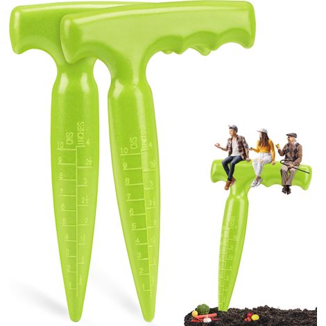 Outil Plantoir à Bulbes - Jardinière à Bulbe avec Échelle de Mesure pour Une Plantation Précise,Idéal pour Plantoir des Légumes et des Fleurs,2 Pièces Vert Fluorescent (1/5)
