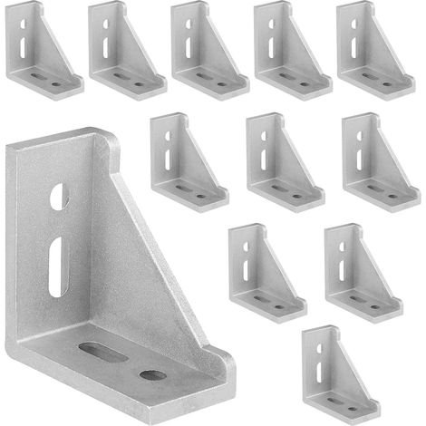 Set of 12 Fixing Hardware 30 x 60 mm Angle Aluminum Connectors, Aluminum Profile Angle Bracket (1/5)