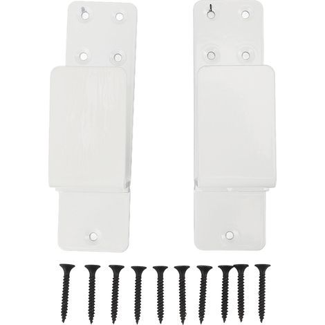 Supports de Barricade de porte en acier au carbone, 2 pièces, support de barre ouverte, Installation facile, support en U pour grange de Garage 2x4 planches blanches (1/5)