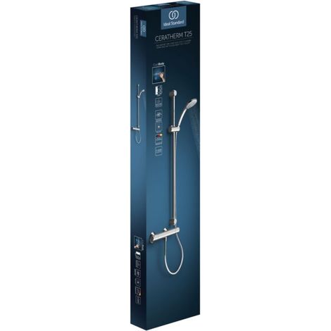 Ideal Standard CeraTherm - Brauseset T25 mit Thermostat, 3 Strahlarten, Chrom A7204AA (1/10)