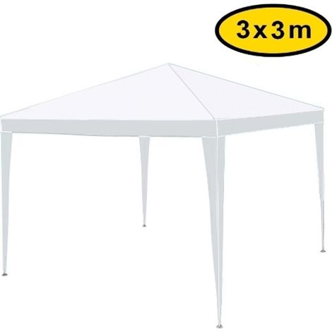 Gazebo impermeabile struttura tubolare in metallo 3x3m Bianco - Mod. Fiera