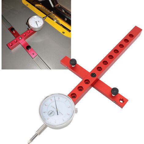 Calibrateur à cadran réglable pour scie circulaire de table, outil de correction du parallélisme de la lame de scie circulaire de table, outil de quincaillerie pour le travail du bois, version longue. (1/5)