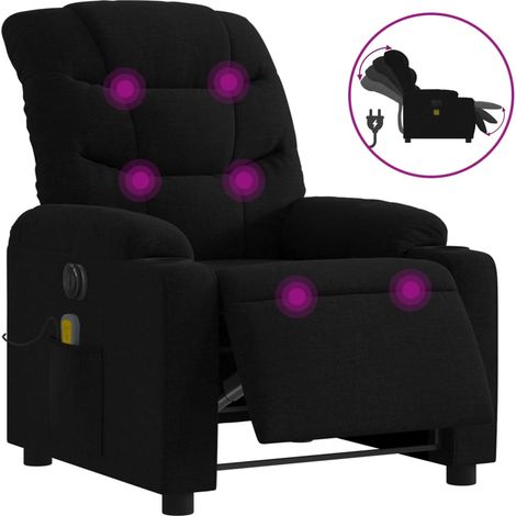 Maison Exclusive - Sillón reclinable de masaje eléctrico tela neg