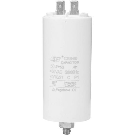 Condensateur de démarrage moteur CBB60 450V 50uf avec écrou à vis pour machine à laver (1/4)