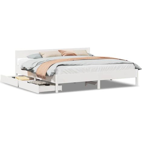 Maison Exclusive - Letto senza Materasso Bianco 180x200 cm Legno Massello di Pino