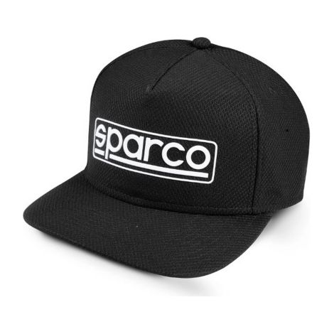 Sparco cappellino stretch con visiera colore nero cappello in poliestere con logo gommato in rilievo in TPU (1/2)