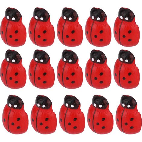 100 Stück kleine Insektenaufkleber aus Holz, Mini-Dekorationsaufkleber zum Verzieren von Karten, Bastelarbeiten, Marienkäfer (1/5)