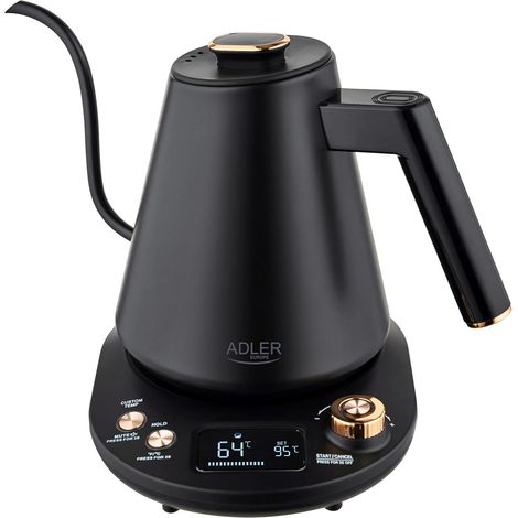 Bouilloire électrique Adler AD 1349 à bec long 1,0L, base rotative 360° - Maintien de la température