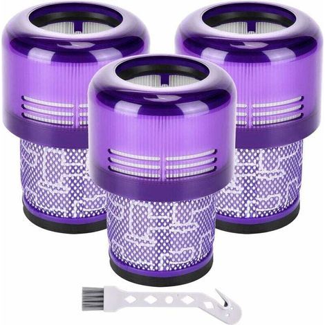 Filtres de Remplacement pour Aspirateur Sans Sac 3 Pièces Compatible V11 V15 SV14 SV17 SV22 (1/4)