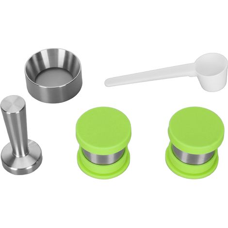 Capsule de café rechargeable en acier inoxydable durable et réutilisable pour la maison et le bureau, verte (1/5)